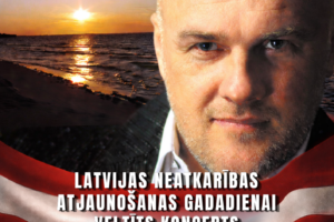 Plakāts ar Andri Skuju un saulrietu virs jūras. Teksts: ZASAS TAUTAS NAMĀ 1. MAIJĀ plkst. 13.00. JĒKABPILS NOVADA KULTŪRAS PĀRVALDE. LATVIJAS NEATKARĪBAS ATJAUNOŠANAS GADADIENAI VELTĪTS KONCERTS "Brīvības balsis". Muzicēs Andris Skuja. BEZ IEEJAS MAKSAS. 2026. Pasākuma laikā var tikt fotografēts un filmēts, materiāli informatīvos nolūkos var tikt publicēti novada mājaslapā, informatīvajos izdevumos un citos sociālajos tīklos.