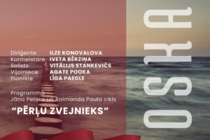 Plakāts paziņo par dievkalpojumu un koncertu Krustpils Vissvētās Trīsvienības Romas Katoļu baznīcā 03. maijā plkst. 12.00. Pasākumā tiks pieminēta Ita Kozakeviča, Jēkabpils apgabala pārstāve Latvijas Republikas Augstākajā padomē, Latvijas Tautas frontes aktīviste, kura ieguldīja Latvijas Republikas Neatkarības atjaunošanā. Koncertā diriģente Ilze Konovalova, kormeistare Iveta Bērziņa, solists Vitālijs Stankēvičs, vijolniece Agate Pooka, pianiste Līga Paegle atskaņos Jāņa Petera un Raimonda Paula ciklu "PĒRLU ZVEJNIEKS". Muzicēs Krustpils K/C Jauktais koris. Plakātā ir tumši sarkans fons ar koka trepēm, kas ved ūdenī, plīvojošu Latvijas karogu un jūras ainavu labajā pusē ar lielu vertikālu uzrakstu "OSHA". Atbalsta Jēkabpils novada Kultūras pārvalde.